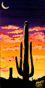 Cactus Sunrise - 12x24 - SOLD