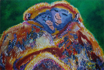 Blue Monkeys - 18x22 - SOLD