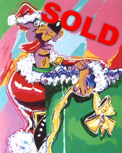 Santa Scooby Doo - 16x20 - SOLD