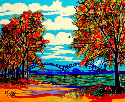 Fall at the M Bridge - 32x26.25 - ?