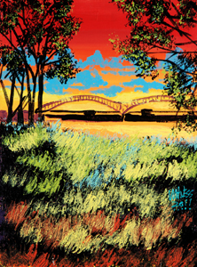 Memphis Bridge at Sunset - 18x24 - ?