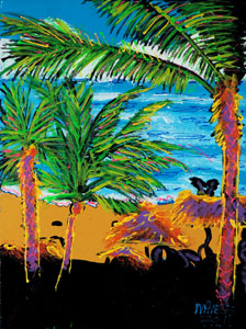 3 Palm and a Beach - 18x24 - ?